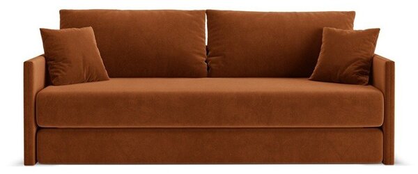 Sametová rozkládací pohovka v terakotové barvě 209 cm Shannon – Cosmopolitan Design
