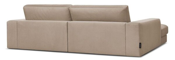 Taupe sametová rohová pohovka (levý roh/s lenoškou) Sierra – Bobochic Paris