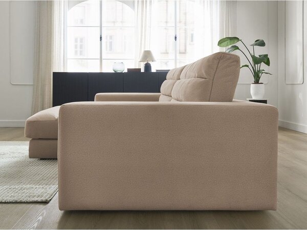 Taupe sametová rohová pohovka (levý roh/s lenoškou) Sierra – Bobochic Paris