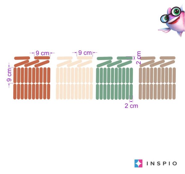 INSPIO Konfety v zemitých barvách - samolepky na zeď do dětského pokoje