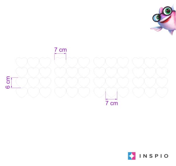INSPIO Srdíčka v bílém provedení - samolepky na zeď do dětského pokoje