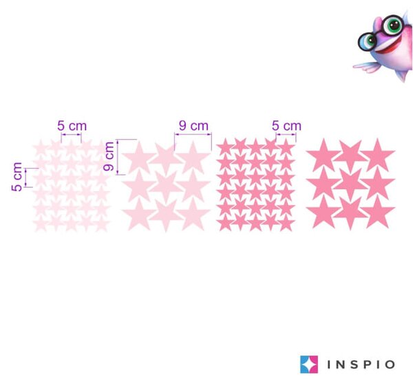 INSPIO Růžové hvězdičky - samolepky na zeď pro dívku