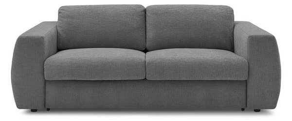 Tmavě šedá žinylková pohovka na každodenní spaní/rozkládací 220 cm Hugo – Bobochic Paris