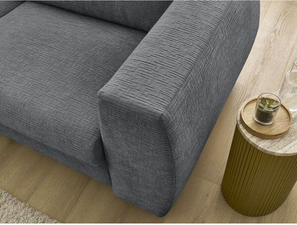 Tmavě šedá žinylková pohovka na každodenní spaní/rozkládací 220 cm Hugo – Bobochic Paris