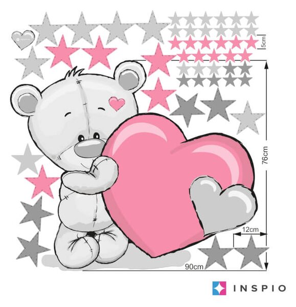 INSPIO Samolepka na stěnu pro kluka - Medvídek se jménem