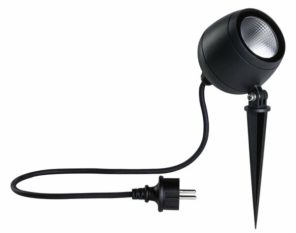 PAULMANN LED bodové zahradní světlo Kikolo IP65 90mm 3000K 8W 230V 20° antracit hliník/umělá hmota