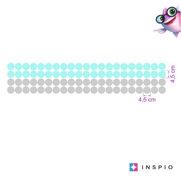 INSPIO Samolepky na zeď - Kuličky v Mátově šedé barvě