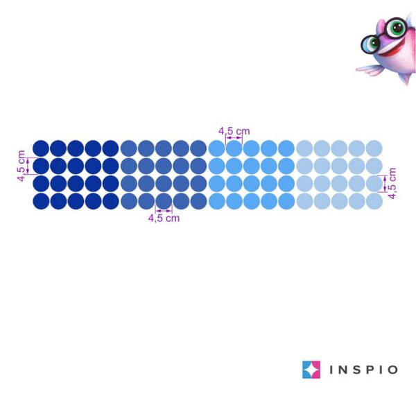 INSPIO Modré samolepky na zeď - tečky a kuličky