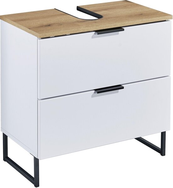 SKŘÍŇKA POD UMYVADLO, bílá, bílá, barvy dubu, 60/60/35 cm home24 - Koupelnové série, Online Only