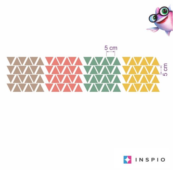 INSPIO Trojúhelníky - Barevné samolepky do dětského pokoje