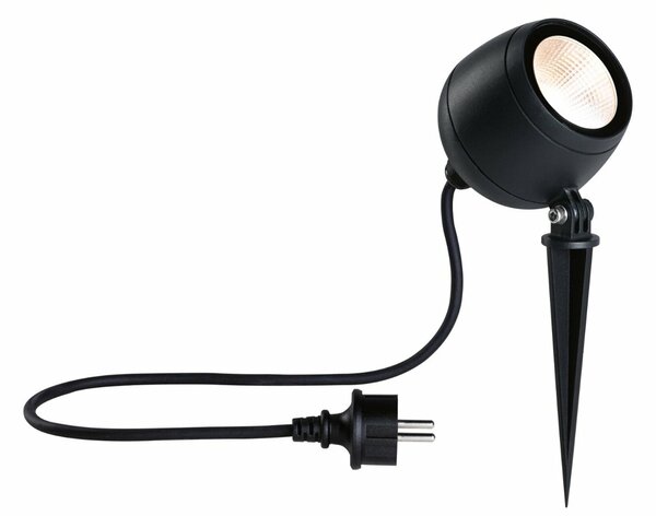 PAULMANN LED bodové zahradní světlo Kikolo IP65 90mm 3000K 8W 230V 20° antracit hliník/umělá hmota