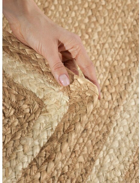 Krémový/v přírodní barvě oboustranný/ručně tkaný jutový běhoun 70x200 cm Jutta – Hanse Home