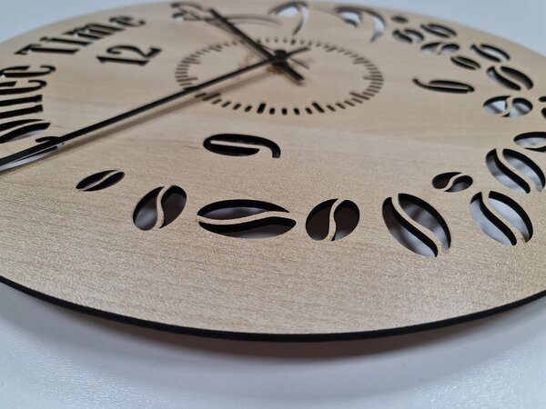 Nástěnné hodiny COFFEE TIME Zvolte barvu dekoru: Černá | Velikost hodin: 35x35