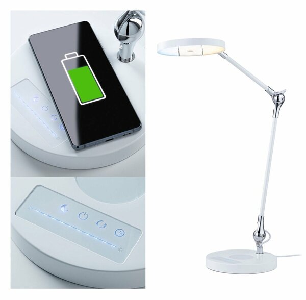 PAULMANN LED stolní lampa na psací stůl Numis Qi CCT 11W bílá
