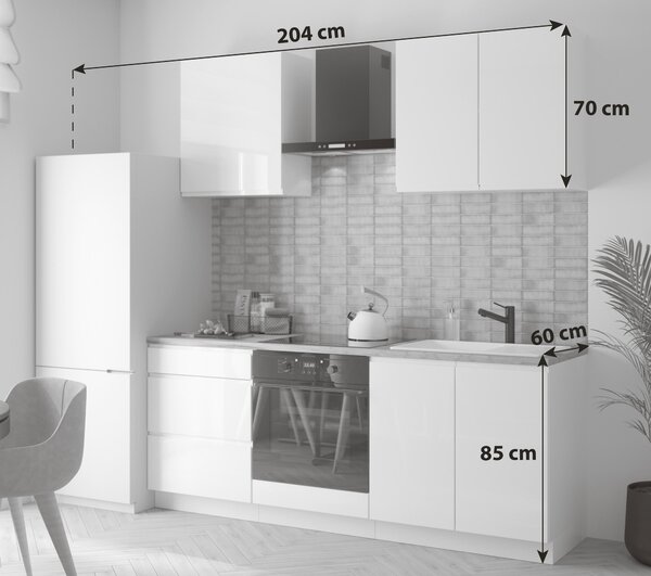 KUCHYŇSKÝ BLOK BEZ SPOTŘEBIČŮ 204 cm MID.YOU - Online Only kuchyňské linky, Online Only