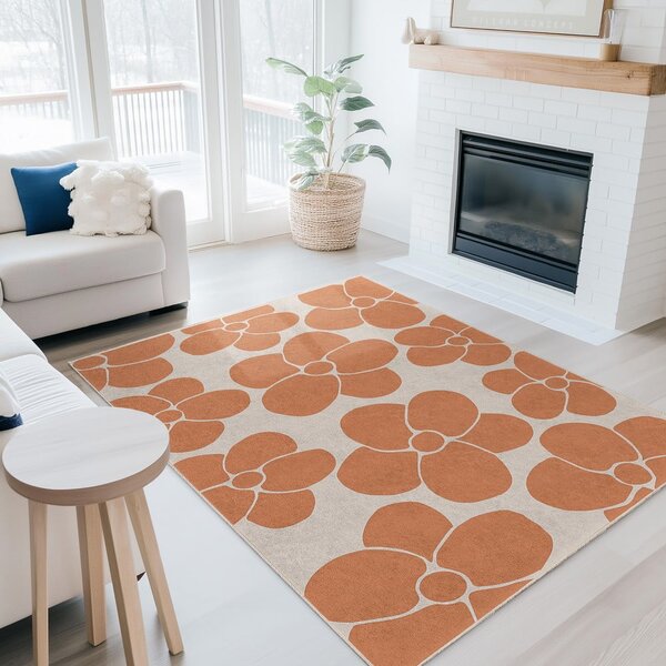 Oranžový pratelný koberec 60x100 cm Orange Meadow – Mila Home