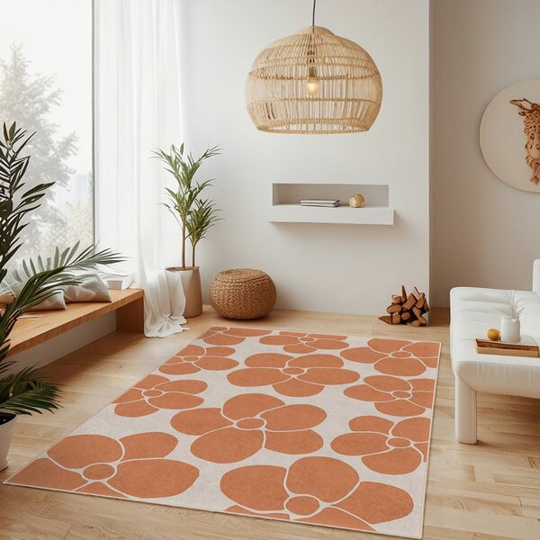 Oranžový pratelný koberec 60x100 cm Orange Meadow – Mila Home