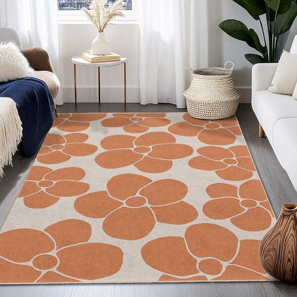 Oranžový pratelný koberec 60x100 cm Orange Meadow – Mila Home