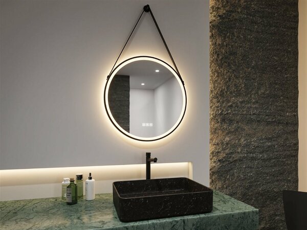 PAULMANN LED zrcadlo s osvětlením Mirra IP44 CCT 230V 11,5W stmívatelné černá/zrcadlo závěsné