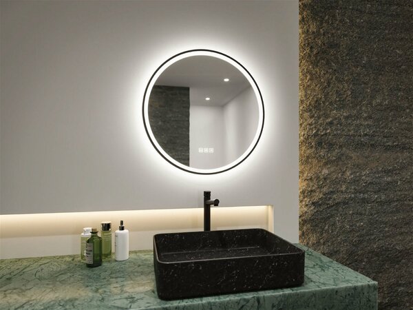 PAULMANN LED zrcadlo s osvětlením Mirra IP44 CCT 230V 11,5W stmívatelné černá/zrcadlo kulaté