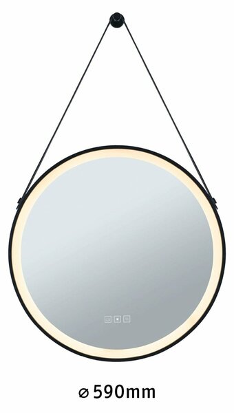 PAULMANN LED zrcadlo s osvětlením Mirra IP44 CCT 230V 11,5W stmívatelné černá/zrcadlo závěsné