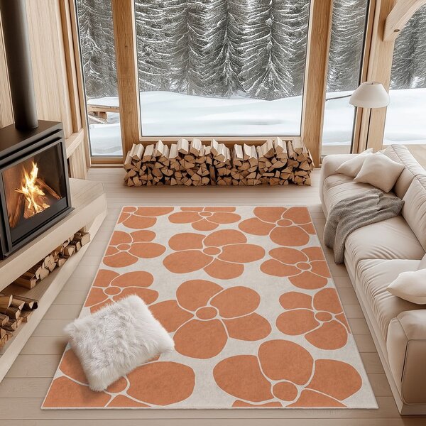 Oranžový pratelný koberec 60x100 cm Orange Meadow – Mila Home