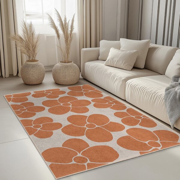 Oranžový pratelný koberec 60x100 cm Orange Meadow – Mila Home
