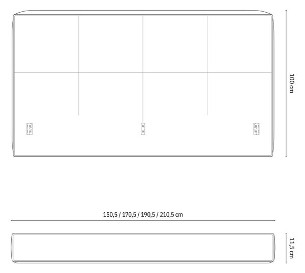 Krémové čalouněné čelo postele 229x100 cm Darren – Micadoni