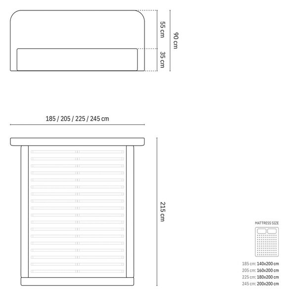 Béžová čalouněná dvoulůžková postel s úložným prostorem s roštem 200x200 cm Elizabeth – Micadoni