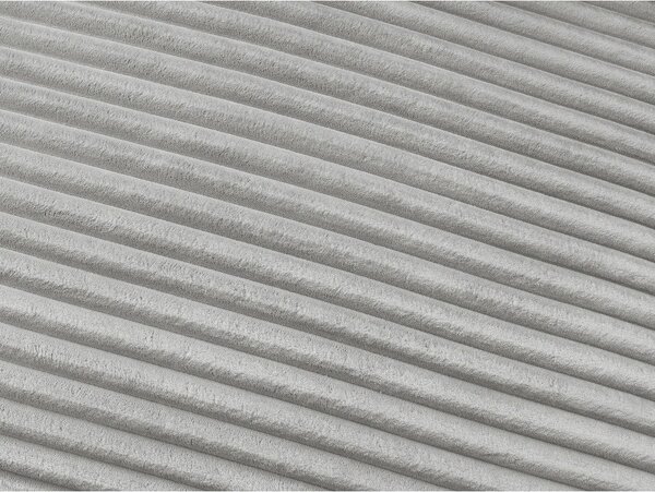 Světle šedá manšestrová pohovka na každodenní spaní/rozkládací 220 cm Hugo – Bobochic Paris