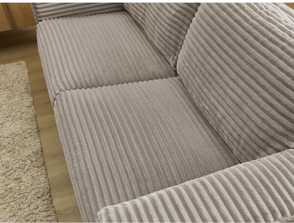 Taupe manšestrová pohovka na každodenní spaní/rozkládací 220 cm Hugo – Bobochic Paris