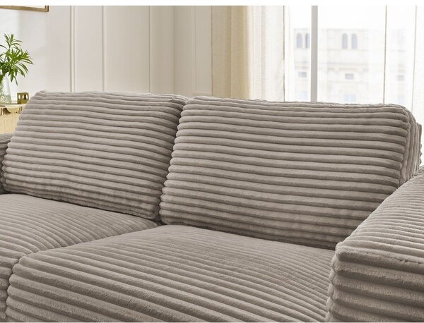 Taupe manšestrová pohovka na každodenní spaní/rozkládací 220 cm Hugo – Bobochic Paris