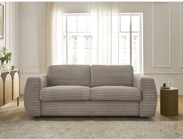 Taupe manšestrová pohovka na každodenní spaní/rozkládací 220 cm Hugo – Bobochic Paris