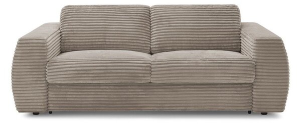 Taupe manšestrová pohovka na každodenní spaní/rozkládací 220 cm Hugo – Bobochic Paris