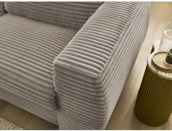 Taupe manšestrová pohovka na každodenní spaní/rozkládací 220 cm Hugo – Bobochic Paris