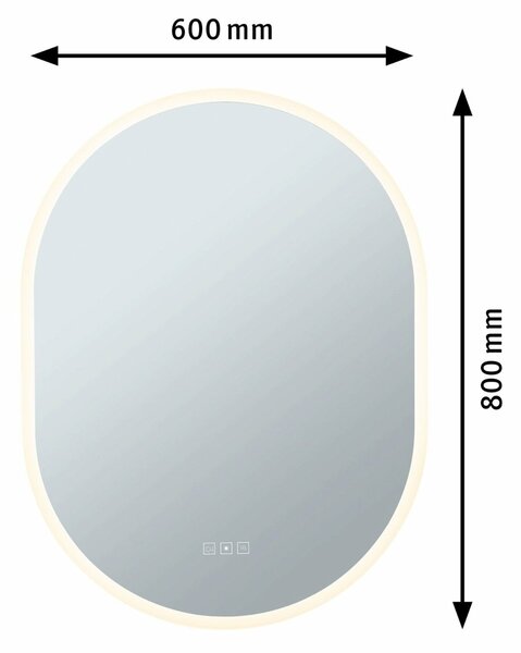 PAULMANN LED zrcadlo s osvětlením Mirra IP44 CCT 230V 22W stmívatelné zrcadlo/bílá