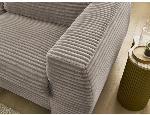 Taupe manšestrová pohovka na každodenní spaní/rozkládací 220 cm Hugo – Bobochic Paris