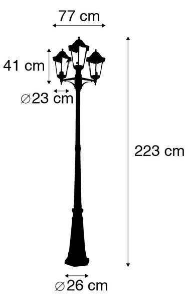 Venkovní lampa venkovského stylu černá IP44 - New Orleans 3