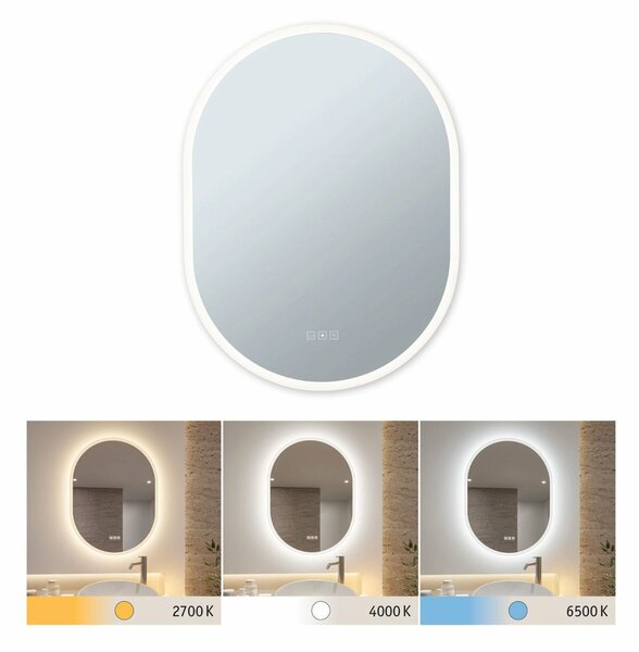 PAULMANN LED zrcadlo s osvětlením Mirra IP44 CCT 230V 22W stmívatelné zrcadlo/bílá