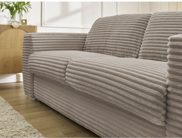 Taupe manšestrová pohovka na každodenní spaní/rozkládací 220 cm Hugo – Bobochic Paris