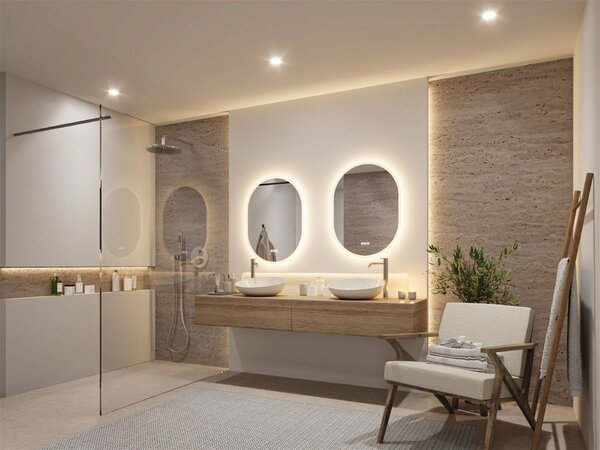 PAULMANN LED zrcadlo s osvětlením Mirra IP44 CCT 230V 22W stmívatelné zrcadlo/bílá