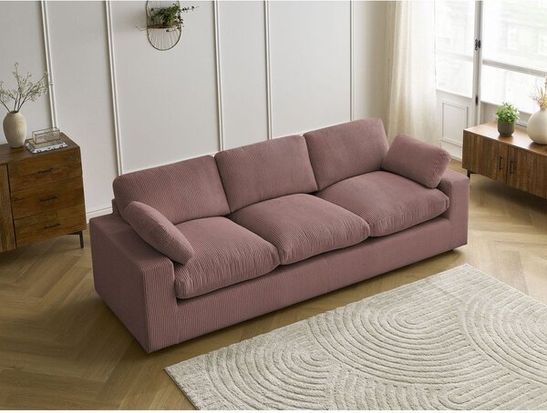 Růžová manšestrová pohovka 250 cm Belair – Bobochic Paris