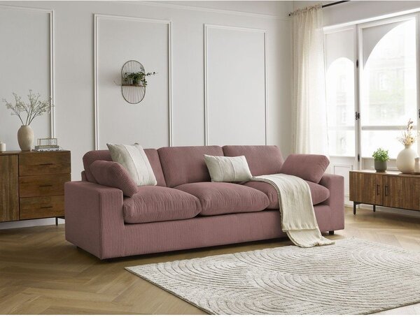 Růžová manšestrová pohovka 250 cm Belair – Bobochic Paris