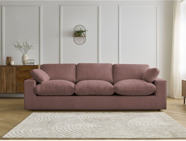 Růžová manšestrová pohovka 250 cm Belair – Bobochic Paris
