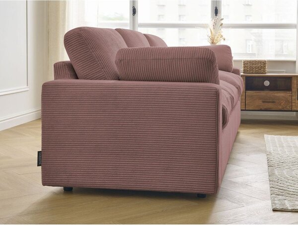 Růžová manšestrová pohovka 250 cm Belair – Bobochic Paris