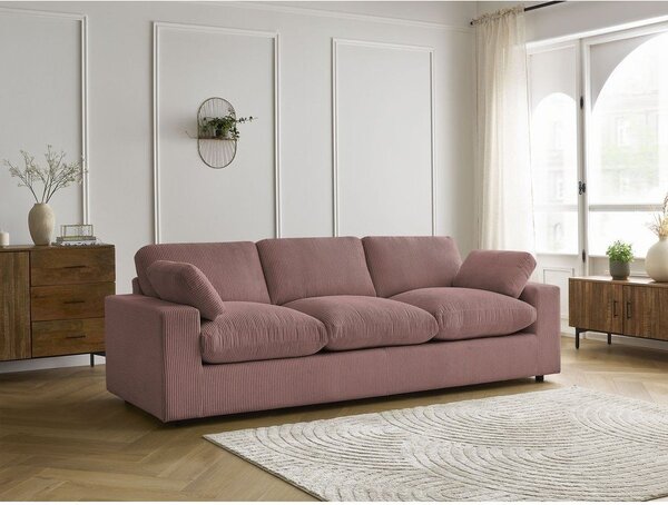 Růžová manšestrová pohovka 250 cm Belair – Bobochic Paris