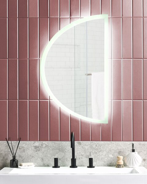 LED koupelnové zrcadlo BEZONS 49 cm 80 cm Stříbrná