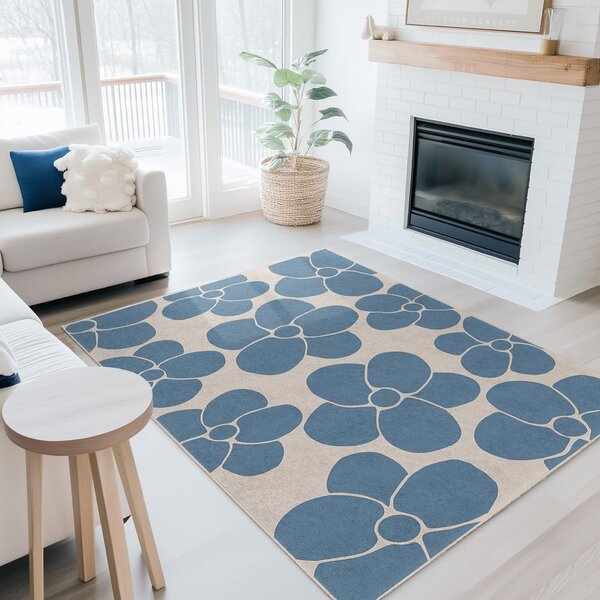 Modrý pratelný běhoun 60x230 cm Blue Meadow – Mila Home