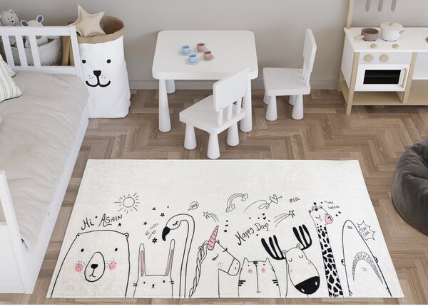 Slonovinový pratelný dětský koberec 120x180 cm Animal Kingdom – Vitaus