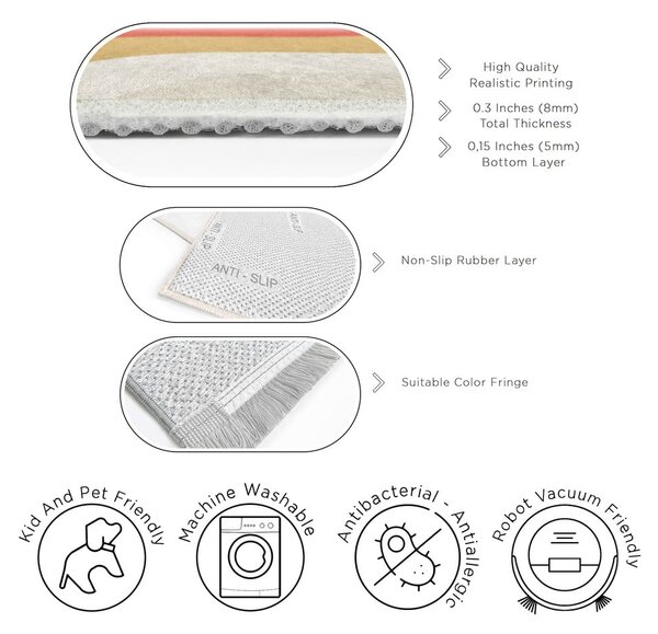 Žlutý/růžový pratelný koberec 60x100 cm Creamy Raspberry Swirl – Mila Home